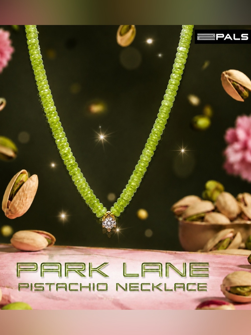 Park Lane Women’s “Pistachio” Necklace Green Beaded Casual Statement Piece